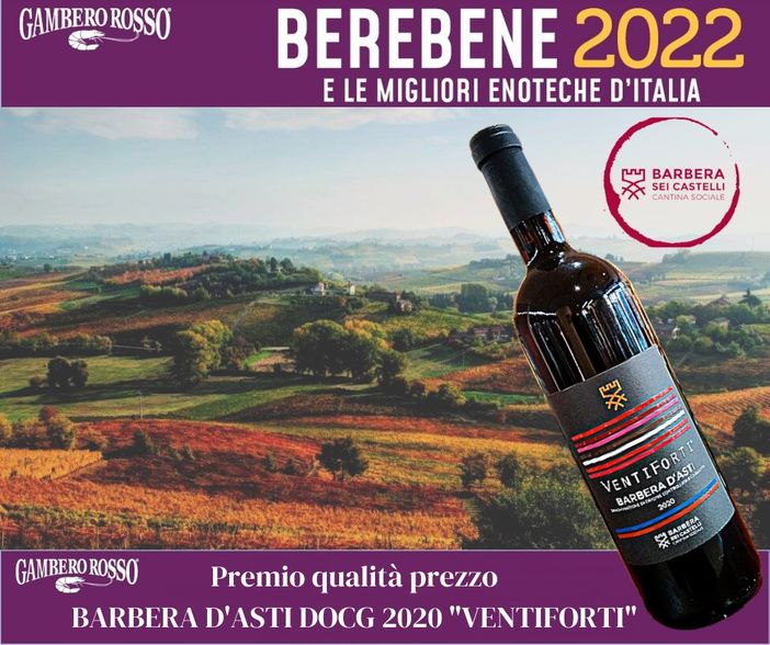 La Cantina Sociale Barbera dei Sei Castelli premiata dal Gambero Rosso La Cantina Sociale Barbera dei Sei Castelli premiata dal Gambero Rosso