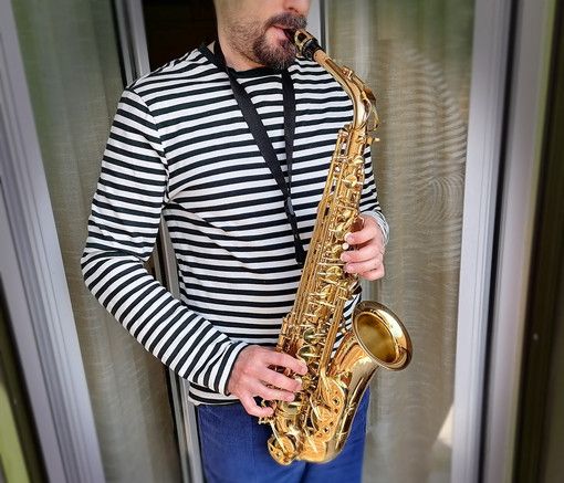 Immagine di un saxofonista Immagine di un saxofonista