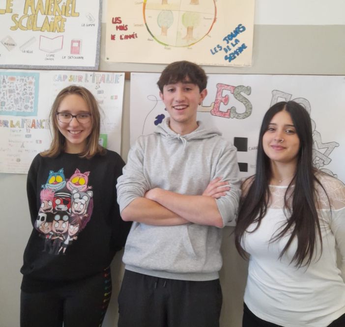 I tre studenti che hanno partecipato all'iniziativa