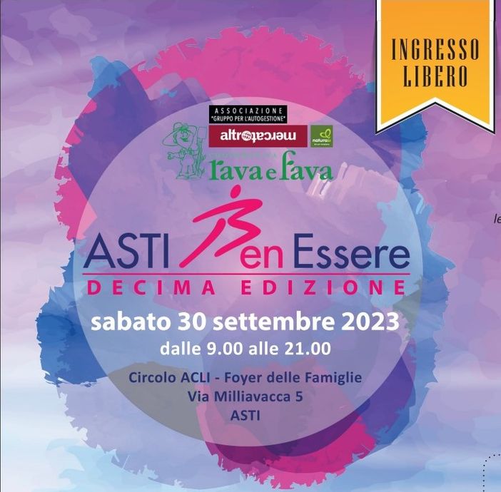 Decima edizione per "ASTI Ben ESSERE", giornata dedicata alla cura di sé in chiave olistica