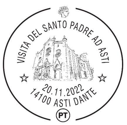 Papa Francesco ad Asti: annullo e cartolina nel segno di un “abbraccio” anche filatelico