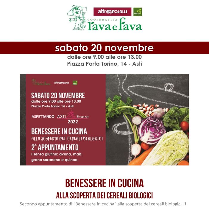 Al NaturaSì di Asti secondo appuntamento con 'Benessere in Cucina'