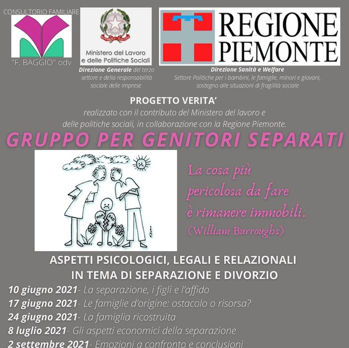 Cinque incontri gratuiti per genitori separati. Nasce il progetto 'Verità'