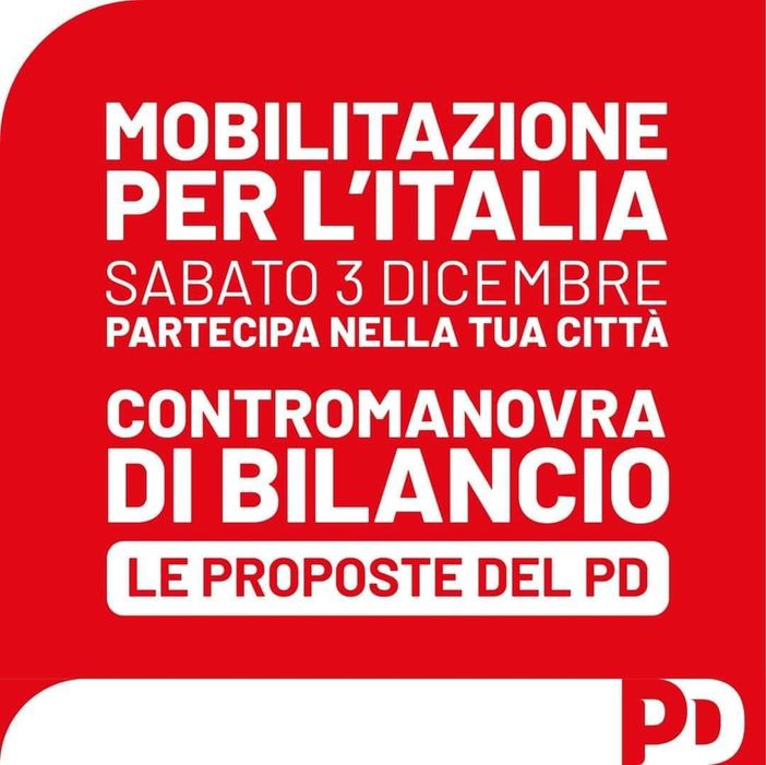 Anche il PD astigiano sabato scenderà in piazza contro la Manovra Anche il PD astigiano sabato scenderà in piazza contro la Manovra
