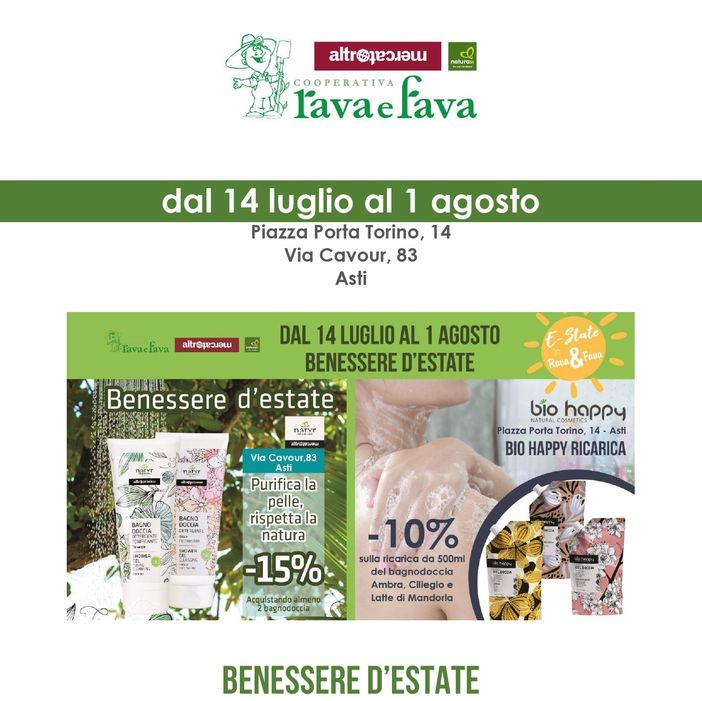 Benessere d'Estate nella Bottega di via Cavour ad Asti