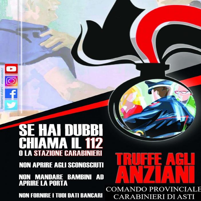 Serata informativa contro le truffe agli anziani: il Comune di Buttigliera d’Asti, l’Arma dei Carabinieri e la Croce Rossa uniti per la prevenzione