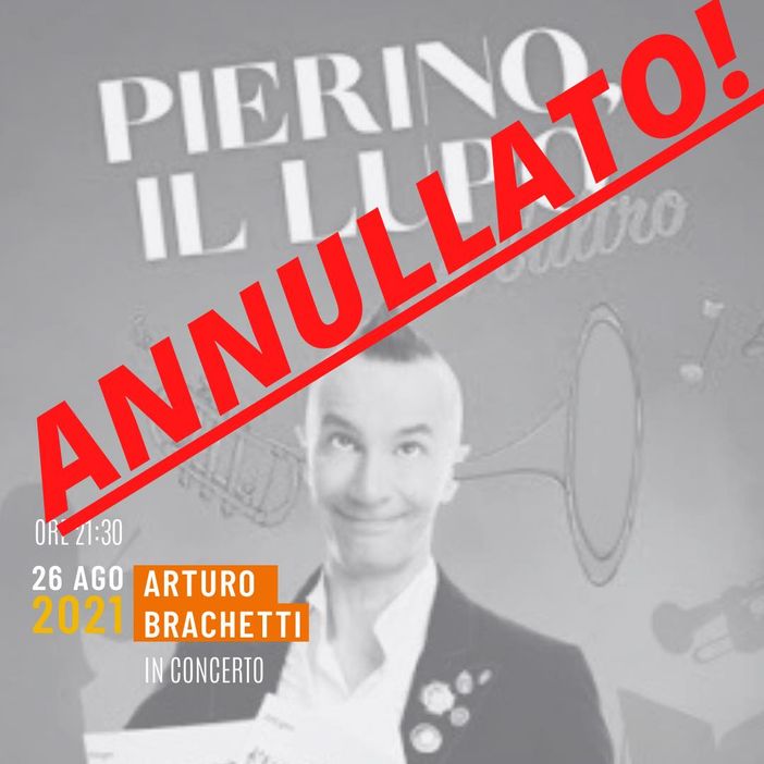 Locandina annullamento dello spettacolo di Arturo Brachetti Locandina annullamento dello spettacolo di Arturo Brachetti
