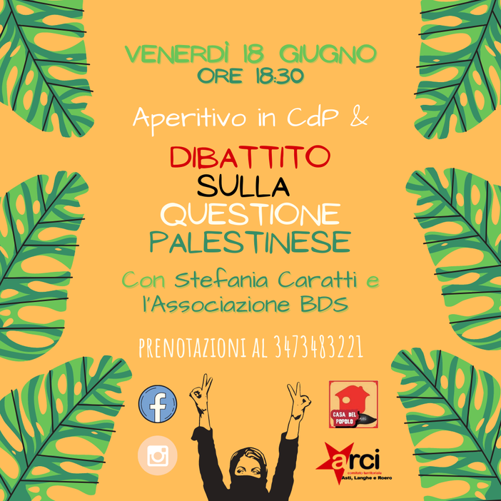 Domani alla Casa del Popolo un approfondimento sulla questione palestinese Domani alla Casa del Popolo un approfondimento sulla questione palestinese