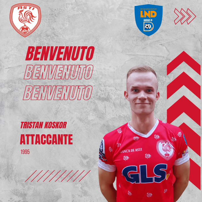 Calcio Serie D: all'Asti arriva l'attaccante estone Tristan Koskor Calcio Serie D: all'Asti arriva l'attaccante estone Tristan Koskor