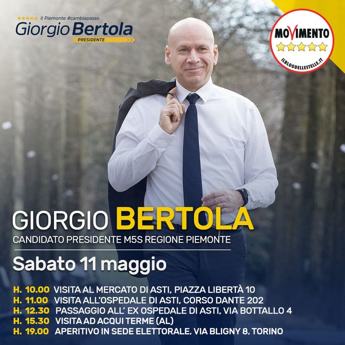 L'agenda elettorale del candidato presidente M5S Giorgio Bertola L'agenda elettorale del candidato presidente M5S Giorgio Bertola