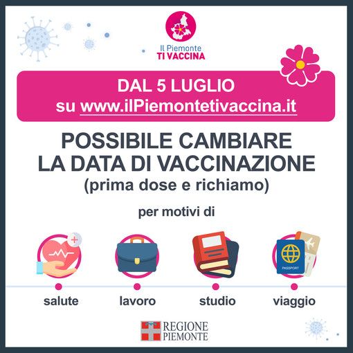 Da domani in Piemonte sarà possibile cambiare la data del vaccino