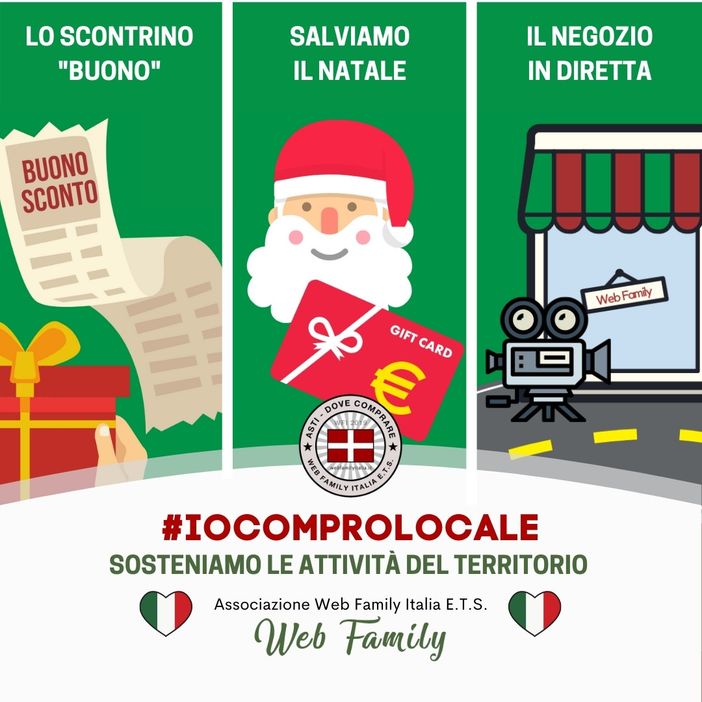 “Scegliere il commercio locale per salvare il Natale”. Iniziative della Web Family di Asti per sostenere le piccole attività
