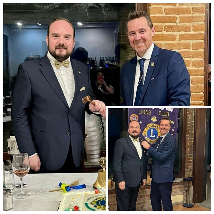 Passaggio di consegne, per il Lions Club Alfieri, tra Paolo Perucca e Fabrizio Loretto