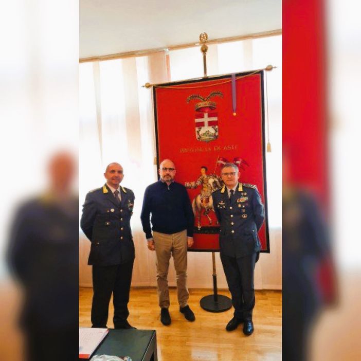 La Guardia di finanza in visita dal presidente della Provincia Rasero