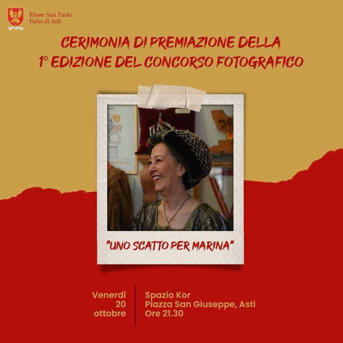 Venerdì la cerimonia di premiazione del concorso "Uno scatto per Marina" Venerdì la cerimonia di premiazione del concorso "Uno scatto per Marina"