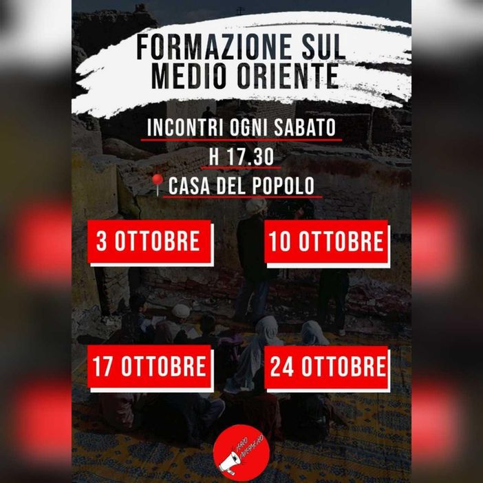 Il collettivo “Terzo Intermezzo” organizza quattro sessioni per discutere le radici della questione mediorientale