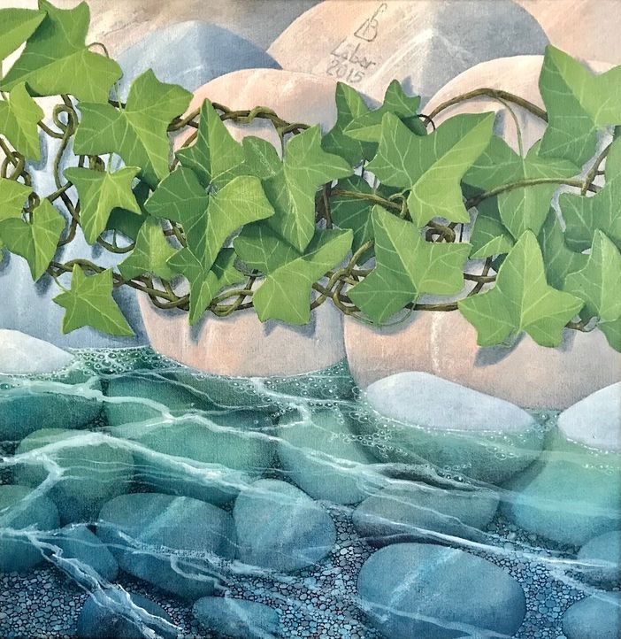 L'edera vicino all'acqua, una delle opere esposte in mostra