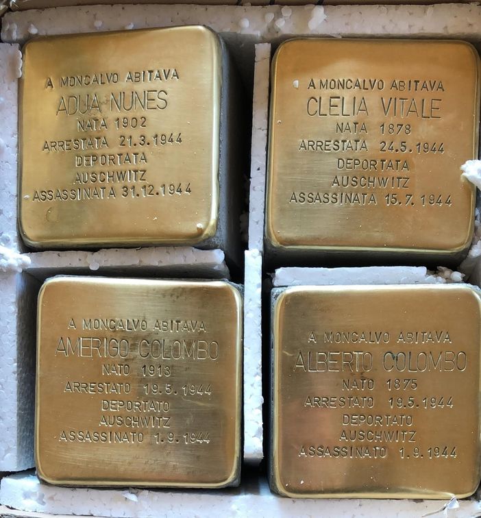 Quattro pietre di Inciampo a Moncalvo per la Giornata della Memoria Quattro pietre di Inciampo a Moncalvo per la Giornata della Memoria