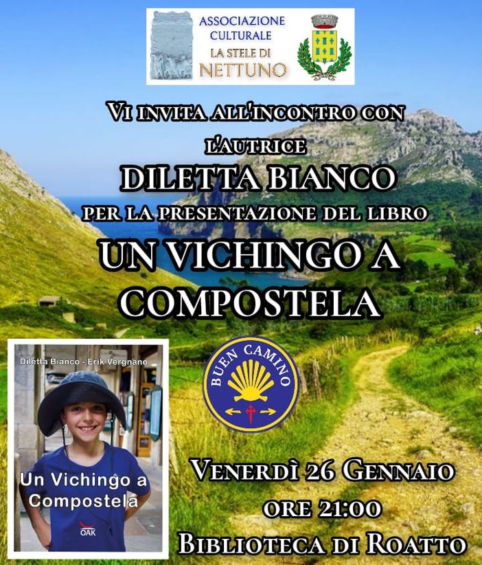 Roatto, in Biblioteca si presenta “Un vichingo a Compostela” Roatto, in Biblioteca si presenta “Un vichingo a Compostela”