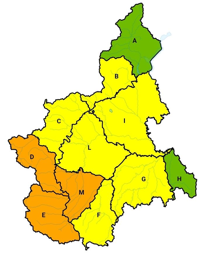 L'allerta meteo prevista per la giornata di sabato L'allerta meteo prevista per la giornata di sabato