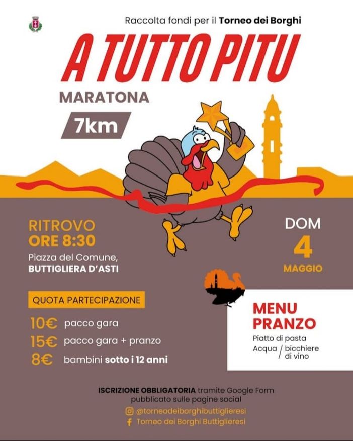 Buttigliera d’Asti, domenica 4 maggio tutti pronti per la corsa “A tutto Pitu”.