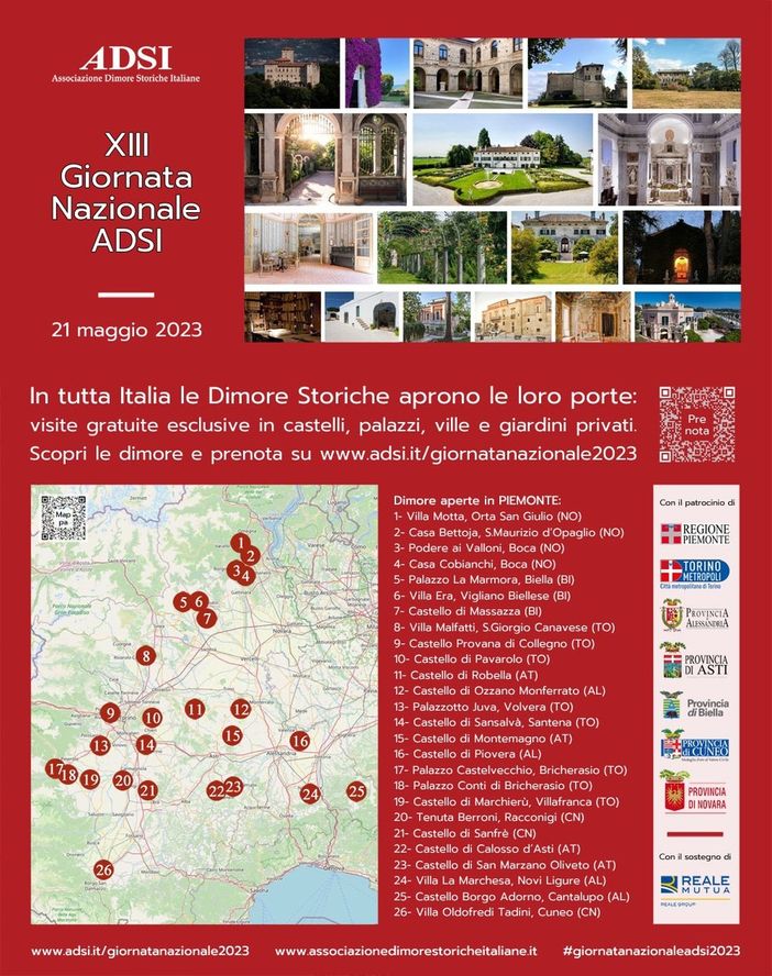 La locandina della Giornata Nazionale delle Dimore Storiche ADSI (Associazione Dimore Storiche Italiane)
