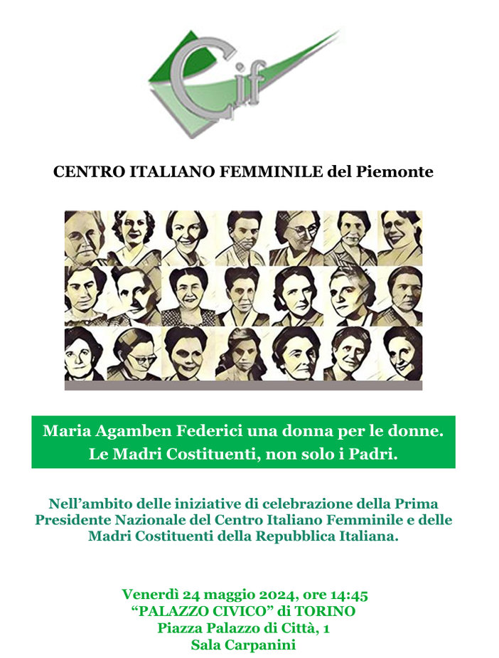 Importante convegno per ricordare la figura di Maria Agamben Federici, prima presidente del Centro Italiano Femminile Importante convegno per ricordare la figura di Maria Agamben Federici, prima presidente del Centro Italiano Femminile