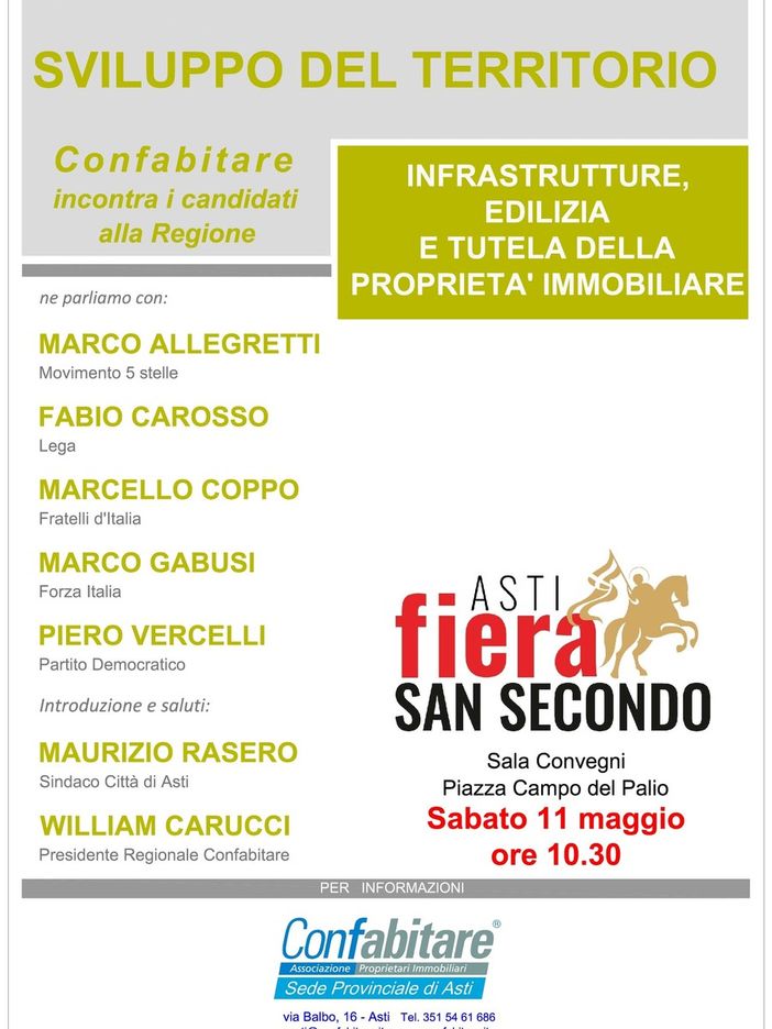 I candidati astigiani alle regionali si confrontano sullo sviluppo del territorio