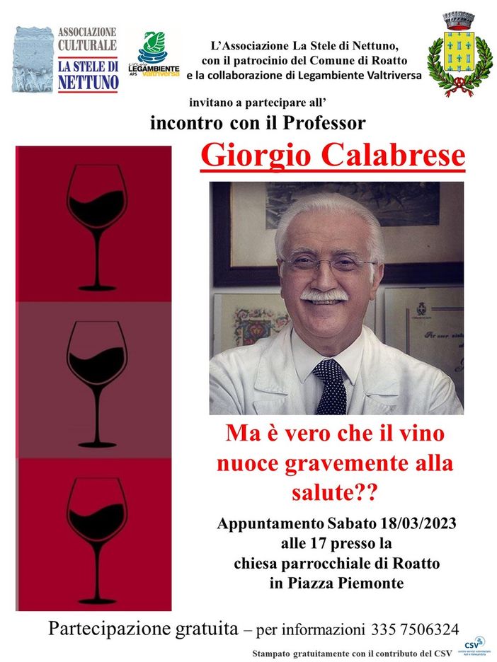 La locandina del convegno che vedrà relatore il professor Calabrese