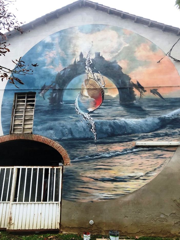Il murale realizzato a Castellero