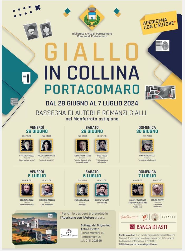 Il maltempo previsto " sposta", per stasera, Giallo in collina a Portacomaro