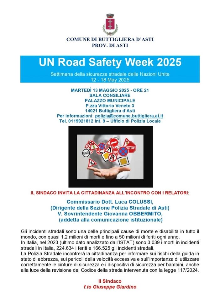 In programma a Buttigliera un incontro sul tema della sicurezza stradale In programma a Buttigliera un incontro sul tema della sicurezza stradale