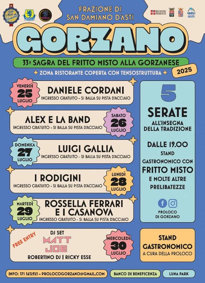 Gorzano si prepara alla 33ª Sagra del Fritto Misto: sette giorni di festa tra gusto, musica e tradizione Gorzano si prepara alla 33ª Sagra del Fritto Misto: sette giorni di festa tra gusto, musica e tradizione