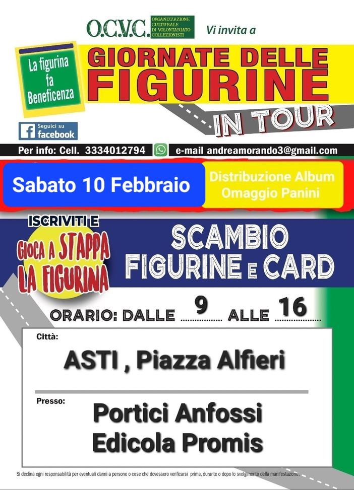Figurine in tour ad Asti: album gratis e scambio sotto i portici di piazza Alfieri Figurine in tour ad Asti: album gratis e scambio sotto i portici di piazza Alfieri