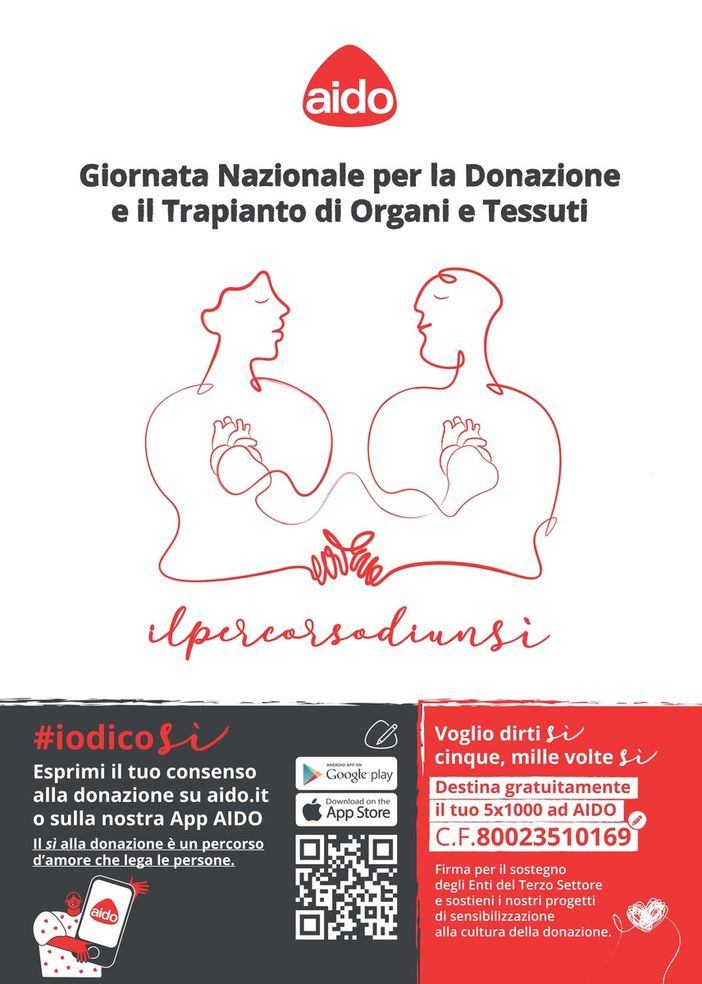Anche l'AIDO alla Giornata nazionale della donazione e del trapianto, prevista per domenica 24 april Anche l'AIDO alla Giornata nazionale della donazione e del trapianto, prevista per domenica 24 april