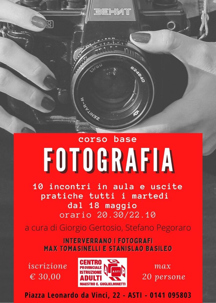 Al Cpia di Asti in arrivo un corso di fotografia, con le lezioni di Giorgio Gertosio