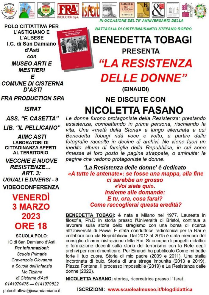 Un ricco calendario di conferenze in programma a marzo per “Vecchie e nuove R- Esistenze – Art. 3_9: uguali e diversi” Un ricco calendario di conferenze in programma a marzo per “Vecchie e nuove R- Esistenze – Art. 3_9: uguali e diversi”