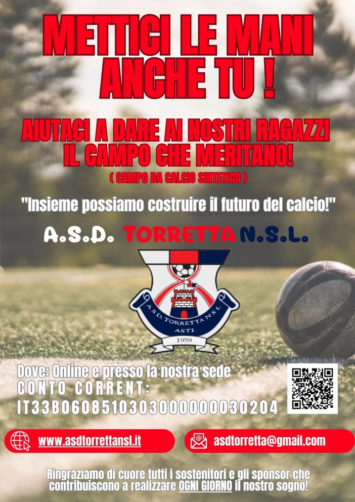 "Mettici le mani anche tu!": iniziativa e sogno dell'ASD Torretta per la realizzazione di un campo da calcio sintetico "Mettici le mani anche tu!": iniziativa e sogno dell'ASD Torretta per la realizzazione di un campo da calcio sintetico