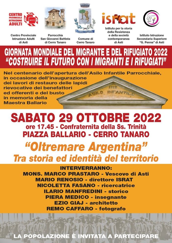 La locandina dell'incontro in programma a Cerro Tanaro