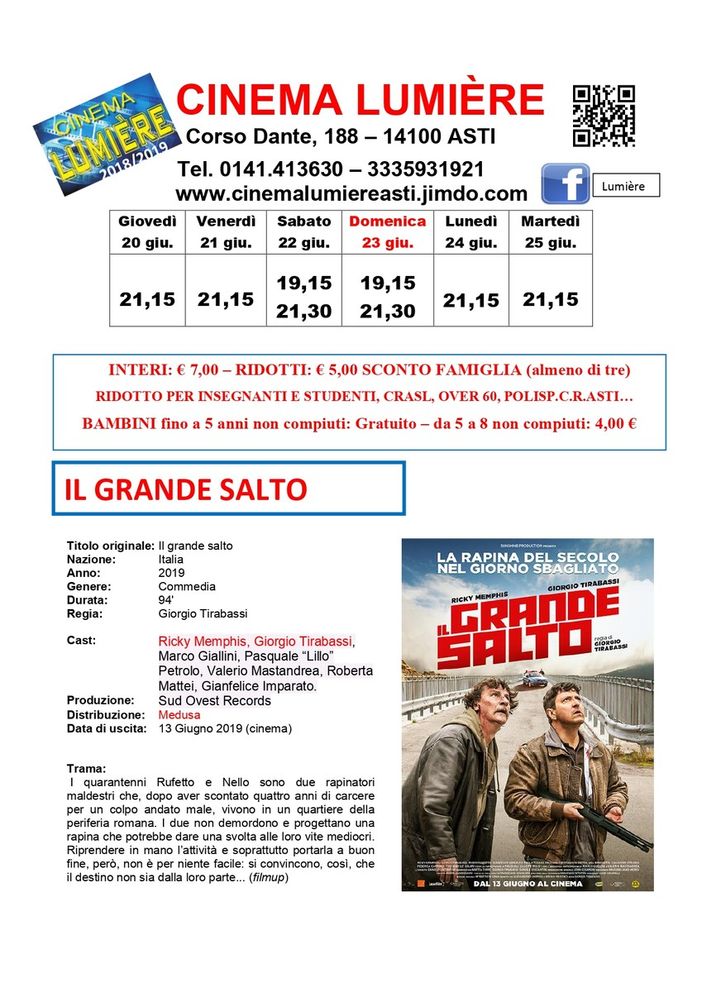 Al cinema Lumière continua la programmazione del film &quot;Il grande salto&quot;