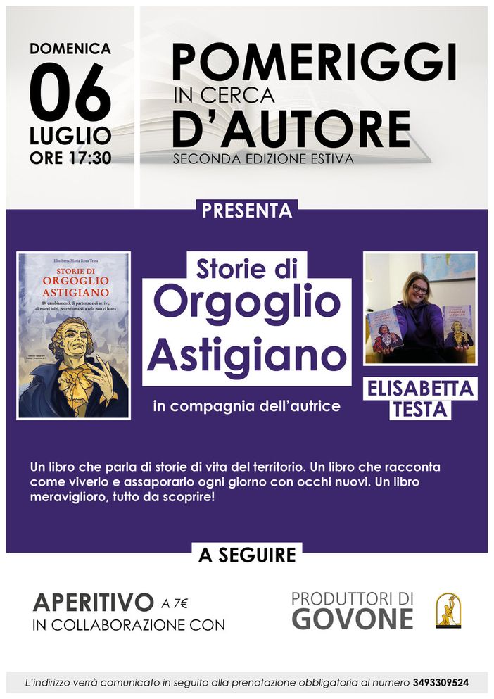 La locandina della presentazione di Orgoglio Astigiano