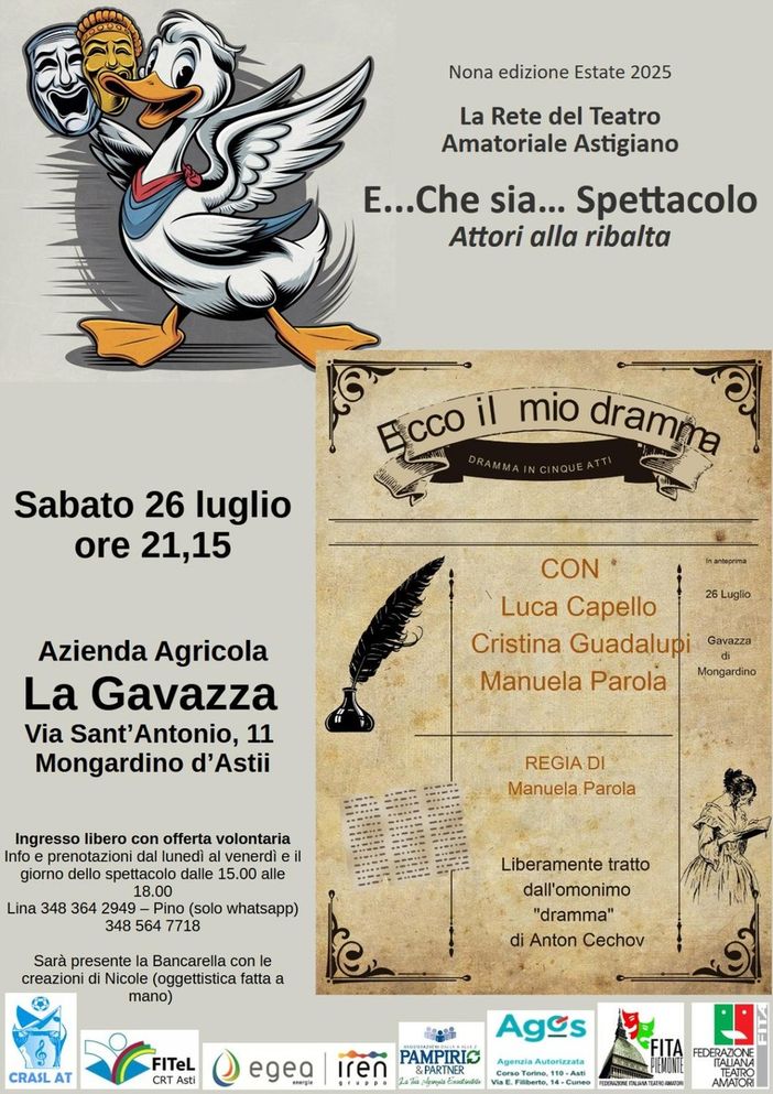 A Mongardino va in scena il &quot;dramma&quot; di Cechov in chiave comica