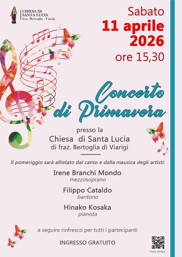 Note di primavera a Viarigi: concerto alla chiesetta di Santa Lucia Note di primavera a Viarigi: concerto alla chiesetta di Santa Lucia