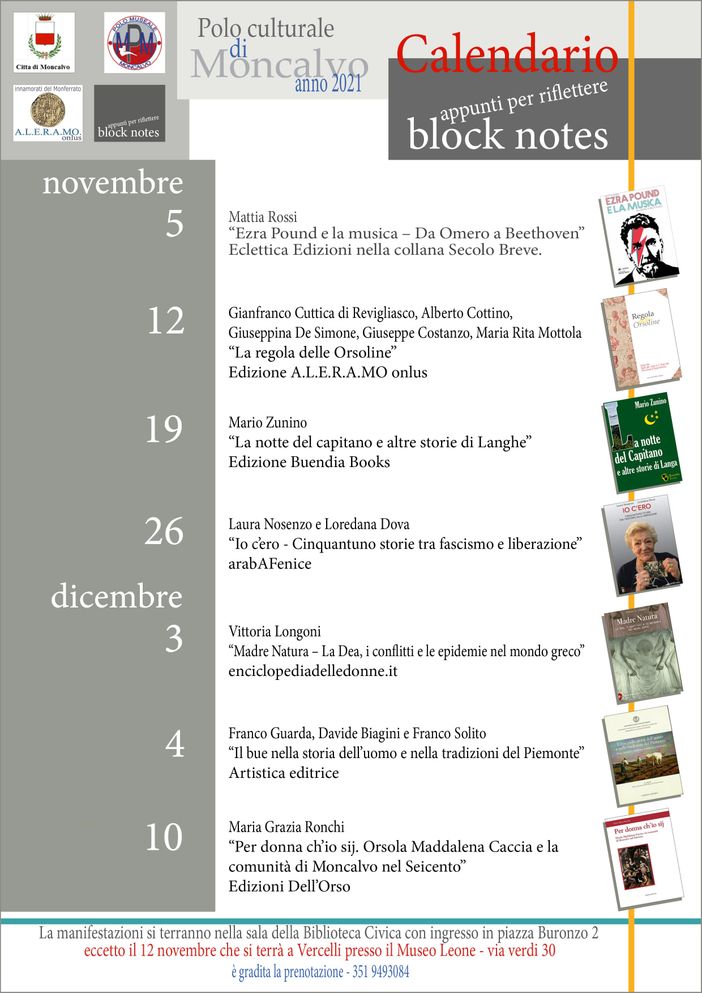 La rassegna “Block Notes” accoglie le storie di Langhe La rassegna “Block Notes” accoglie le storie di Langhe