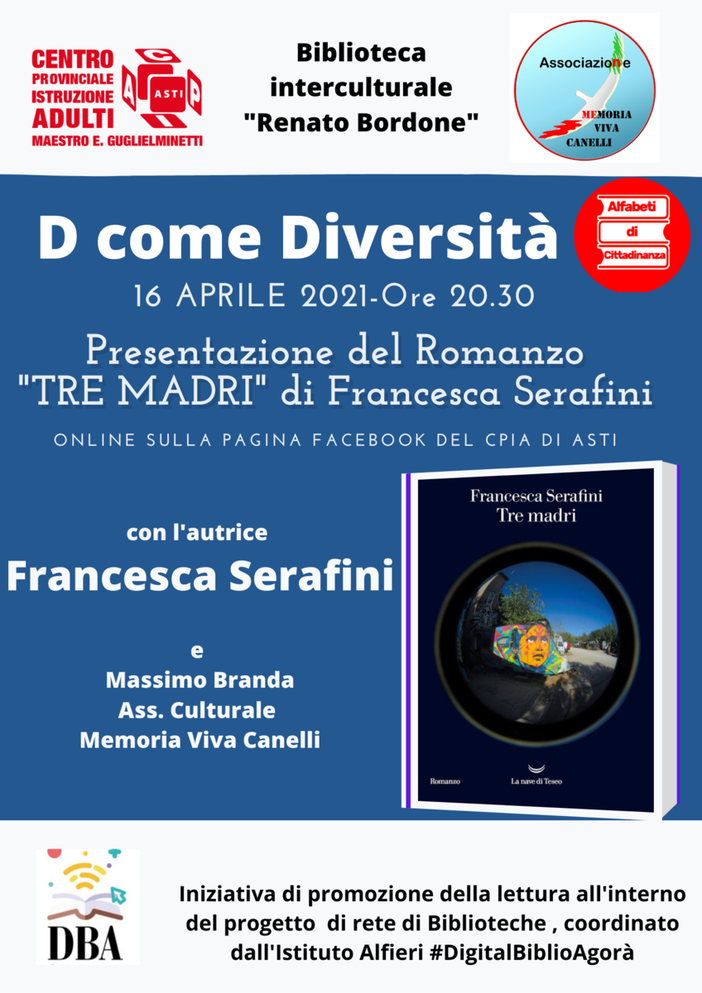Locandina dell'incontro online con Francesca Serafini