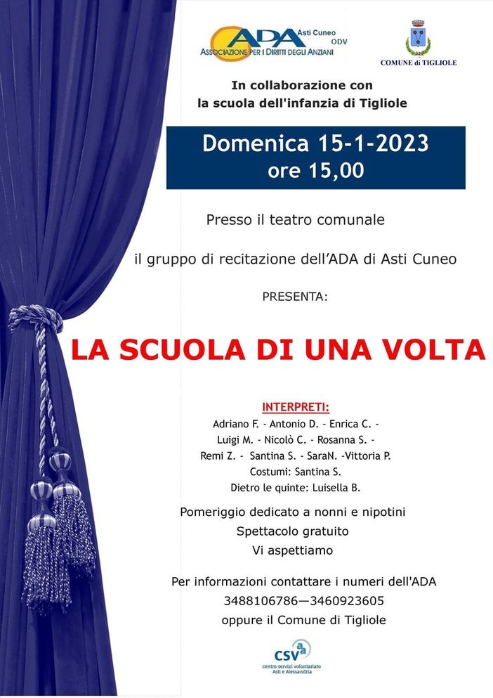 La locandina dello spettacolo di domenica La locandina dello spettacolo di domenica