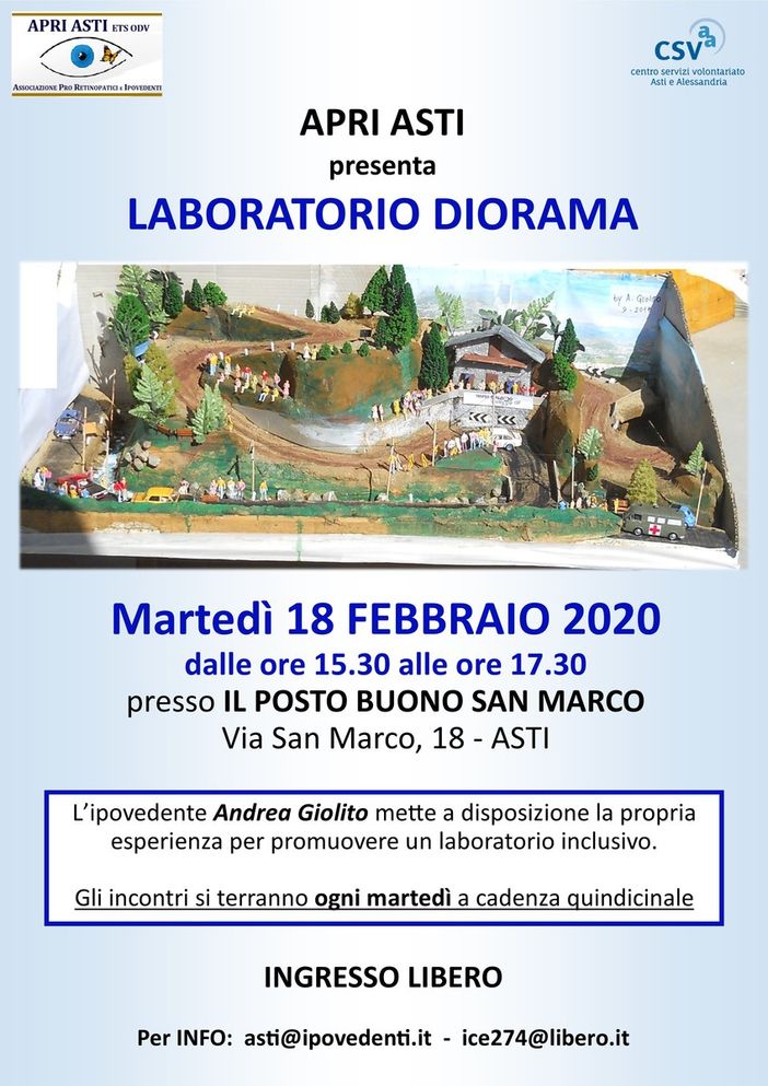 Continuano ad Asti le iniziative dell'APRI. Sabato 22 febbraio lo spettacolo teatrale "A braccia spalancate" Continuano ad Asti le iniziative dell'APRI. Sabato 22 febbraio lo spettacolo teatrale "A braccia spalancate"