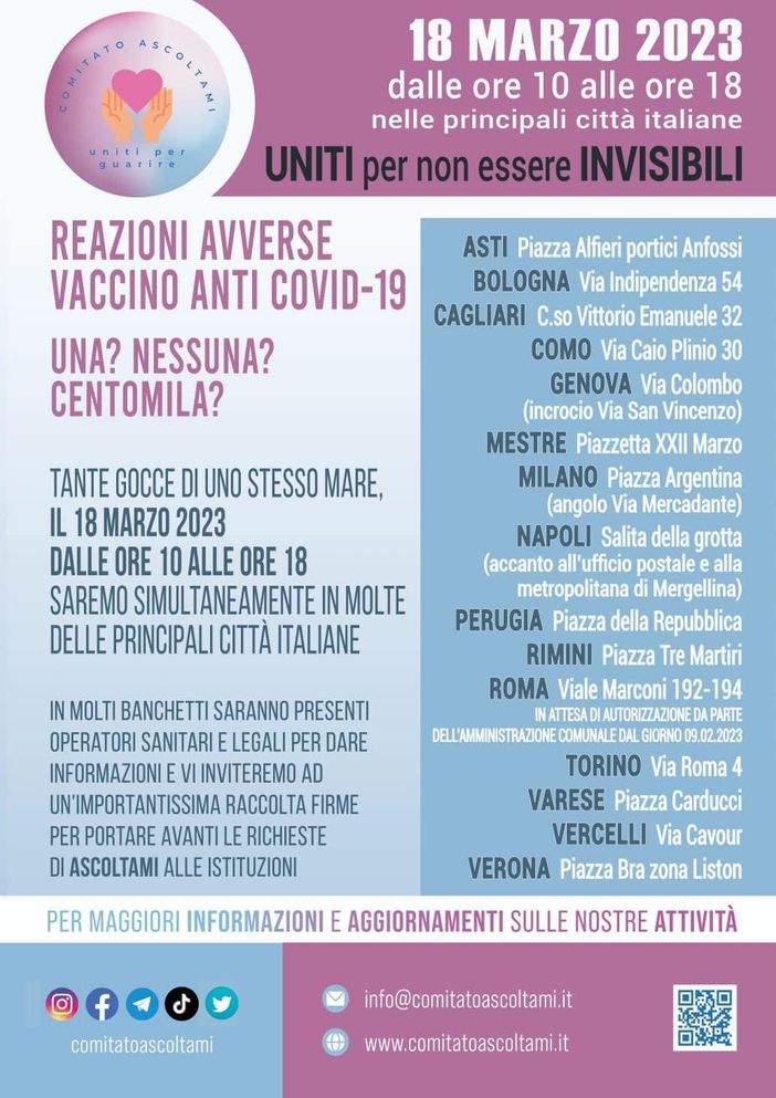 Danni da vaccino: anche ad Asti banchetti informativi con personale sanitario e avvocati
