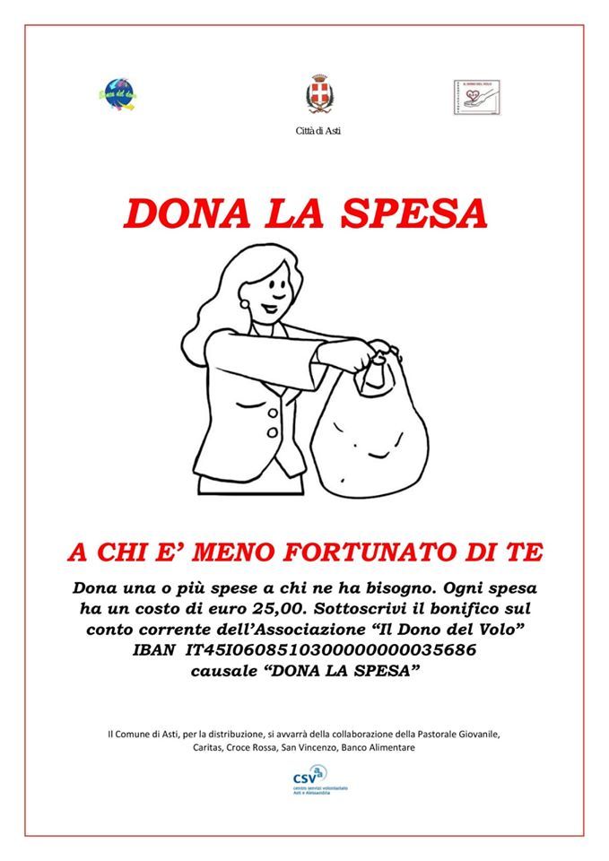 Emergenza coronavirus: assessorato comunale alle Politiche Sociali e “Dono del Volo” ancora insieme per “Dona la spesa” Emergenza coronavirus: assessorato comunale alle Politiche Sociali e “Dono del Volo” ancora insieme per “Dona la spesa”