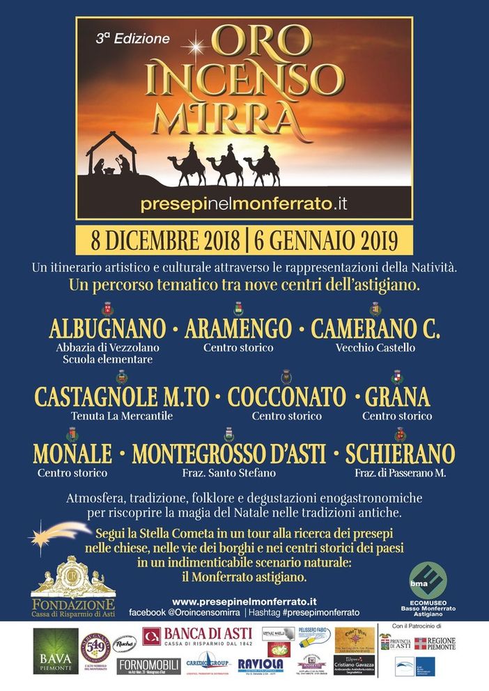 Proseguono gli appuntamenti con la rassegna “Oro incenso mirra - Presepi nel Monferrato”